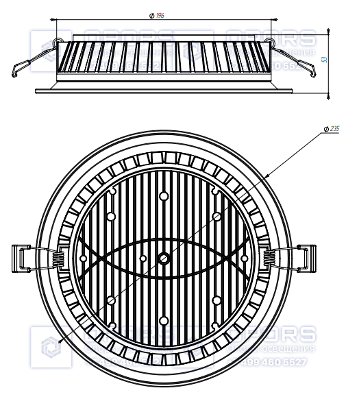 ОФИСНЫЙ СВЕТИЛЬНИК TL-ROUND H 33 OPL 950 QD EM 3-3,5 фото 2