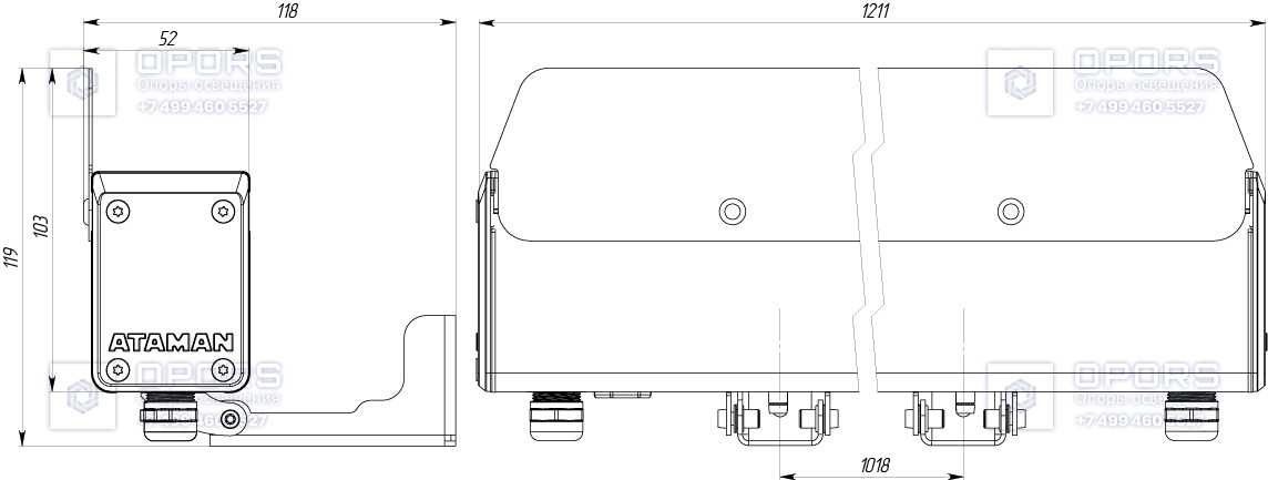 Архитектурный светильник TL-ARCH 24V LV 11 L1200 740 D115х75 MG LID фото 2