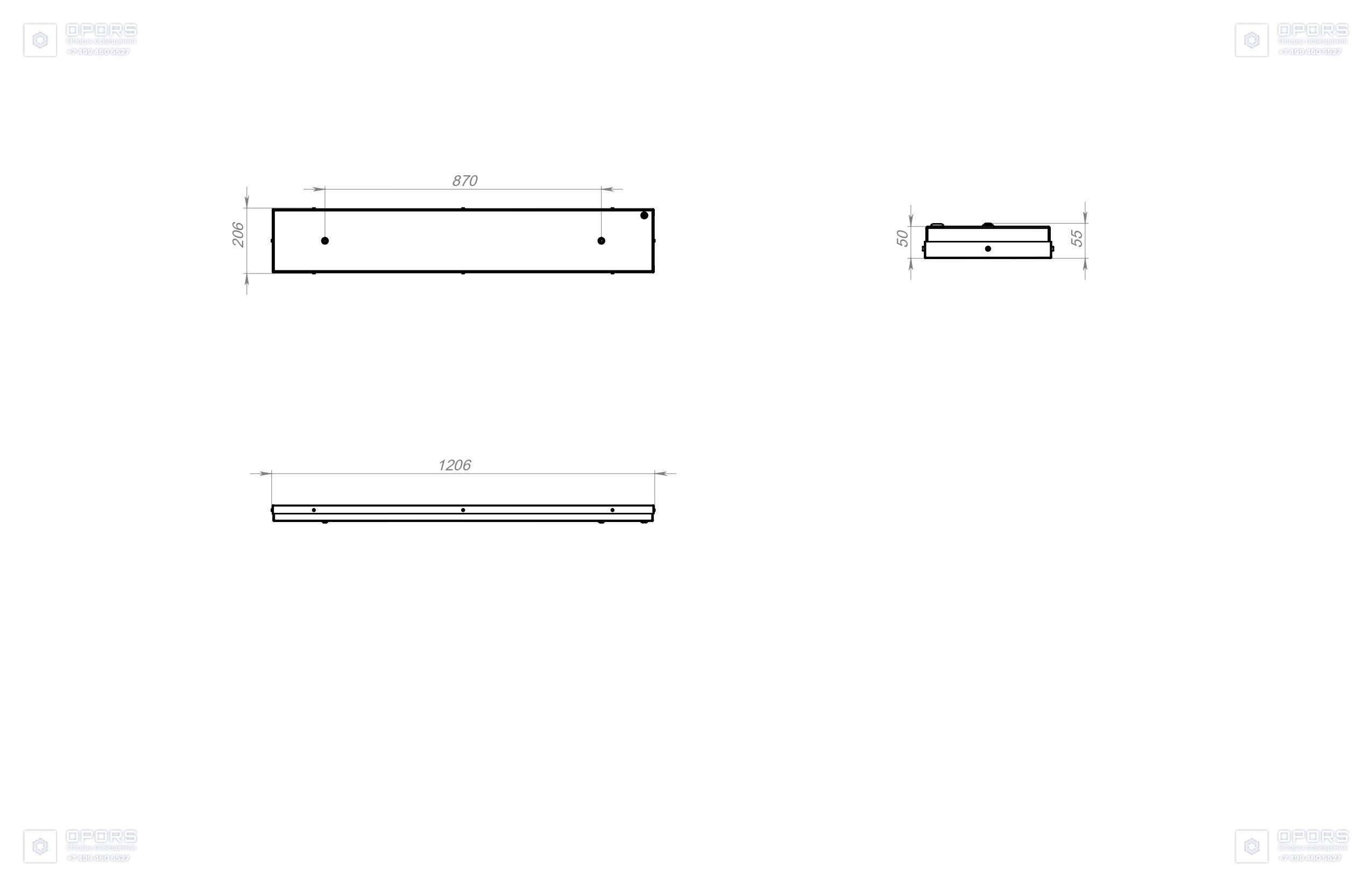 ОФИСНЫЙ СВЕТИЛЬНИК TL-Office 38 L1200 PRS 950 IP54 чертеж 1