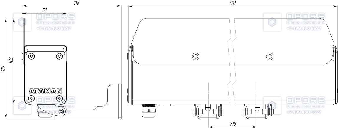 Архитектурный светильник TL-ARCH 24V LV 5 L900 740 D115х75 LID фото 2