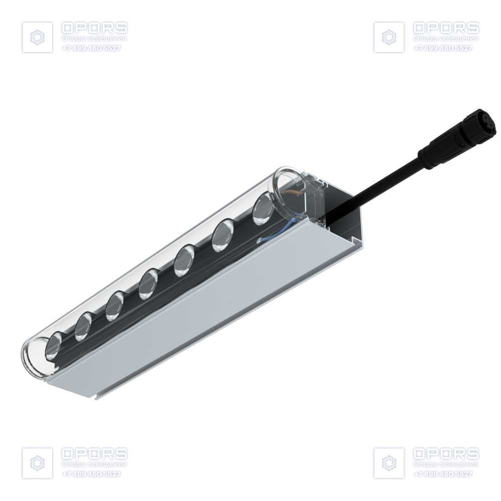 Модерн v2.0 3 Оптик 250мм (12Вт/м) 48В DC CRI80 3000К 15х60° (Профиль, транзитное штепсельное соединение) фото 1