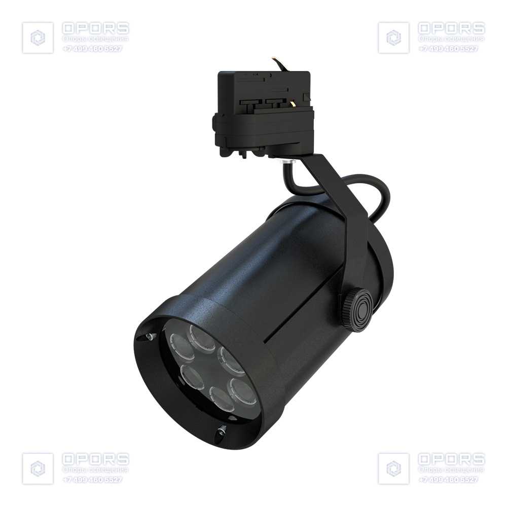 Акцент 6 CRI80 5000К 90° RAL9005 Муар Трековый шинопровод фото 1