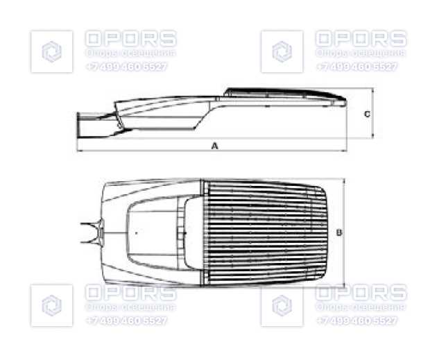 Консольный светильник Megapolis-M-220 чертеж