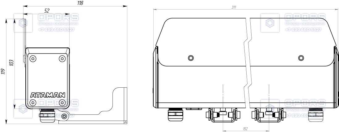 Архитектурный светильник TL-ARCH 24V LV 3 L300 740 D115х75 MG LID фото 2