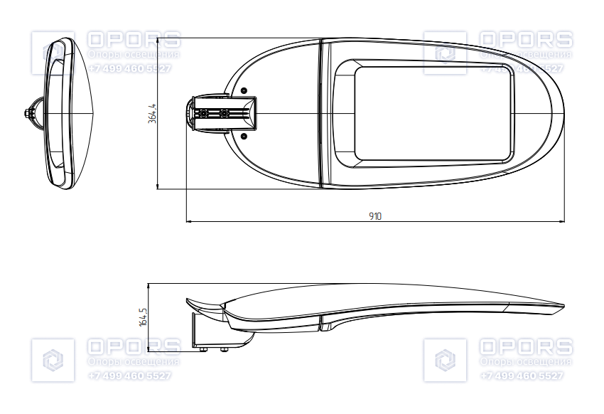 Светодиодный светильник AMG 04A-140-850-WA чертеж 1