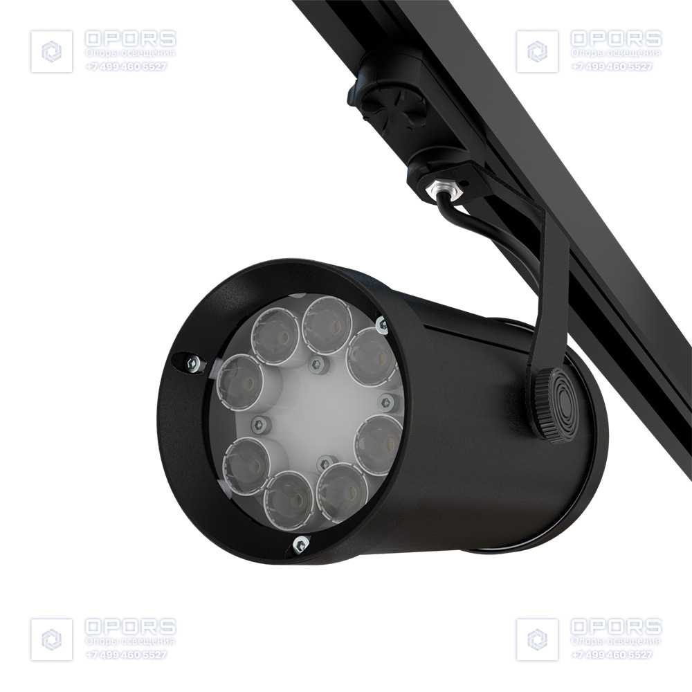 Акцент 16 CRI80 5000К 10° RAL9005 Муар Трековый шинопровод фото 3