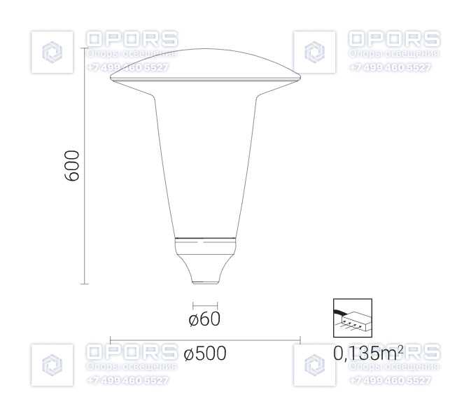 Уличный светильник ATLANTIS LED 214650/4 чертеж