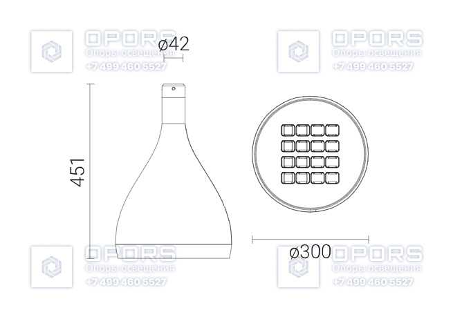 Уличный светильник DROP LED 24 214930/3 чертеж