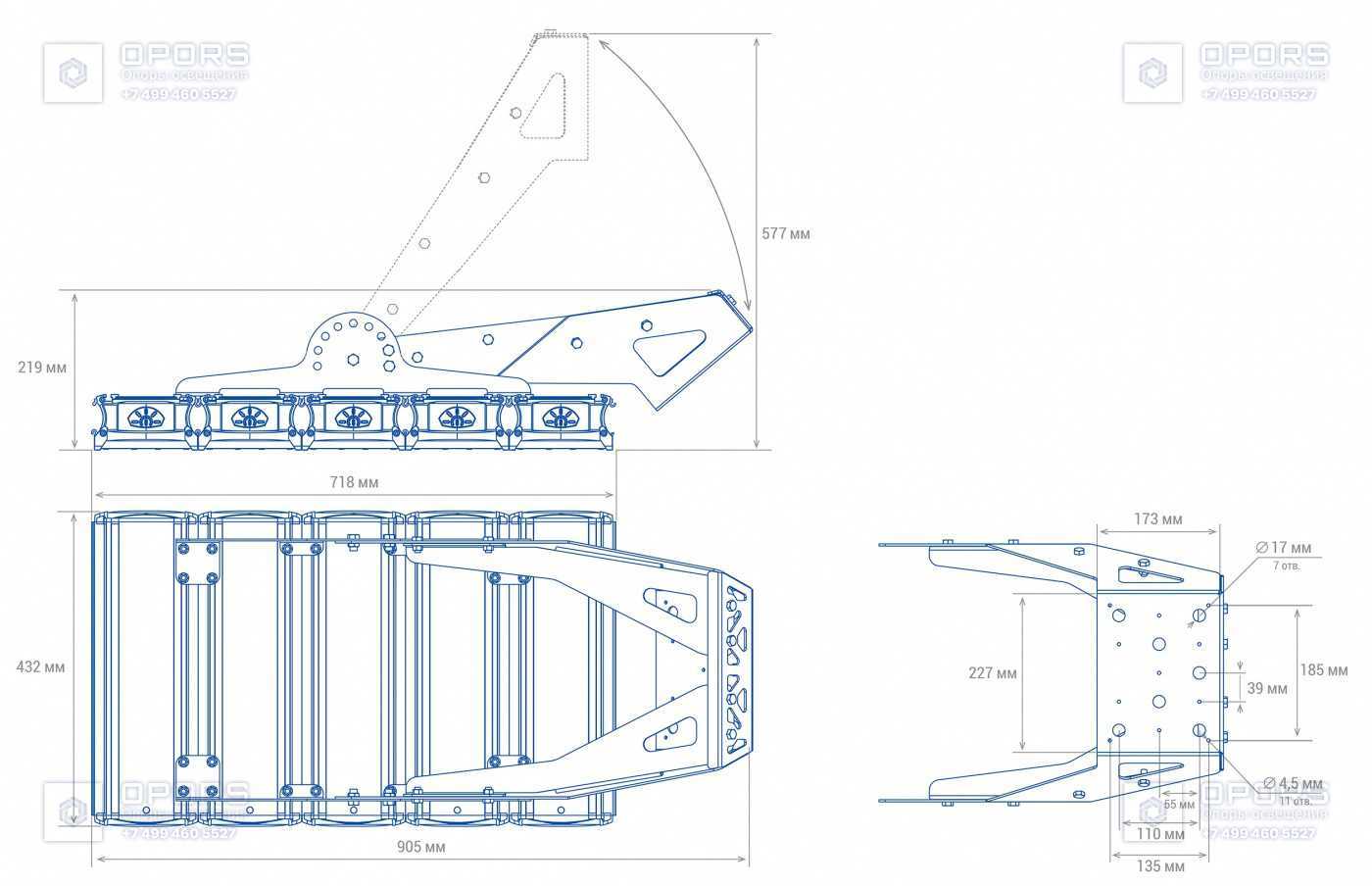 ПРОМЫШЛЕННЫЙ СВЕТИЛЬНИК TL-PROM SM 425 5K FL DIM D чертеж 1