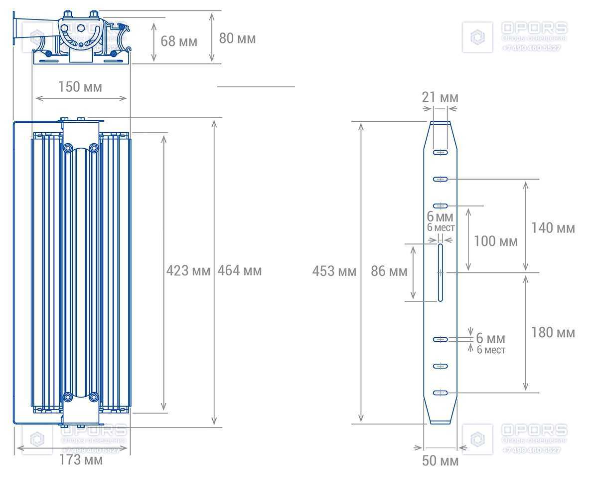 НИЗКОВОЛЬТНЫЙ СВЕТИЛЬНИК TL-PROM Plus FL 24V LV 100 5K D чертеж 1