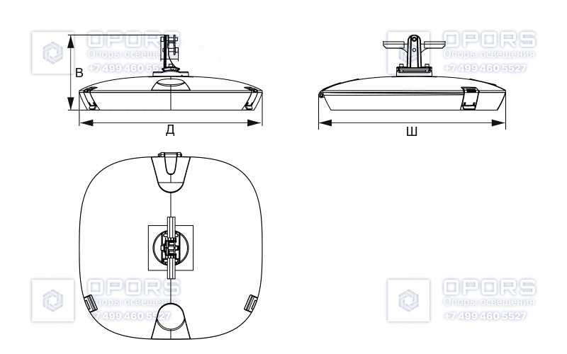 Светодиодный уличный светильник ALB PLAZA 27 S-80-S1-827 чертеж