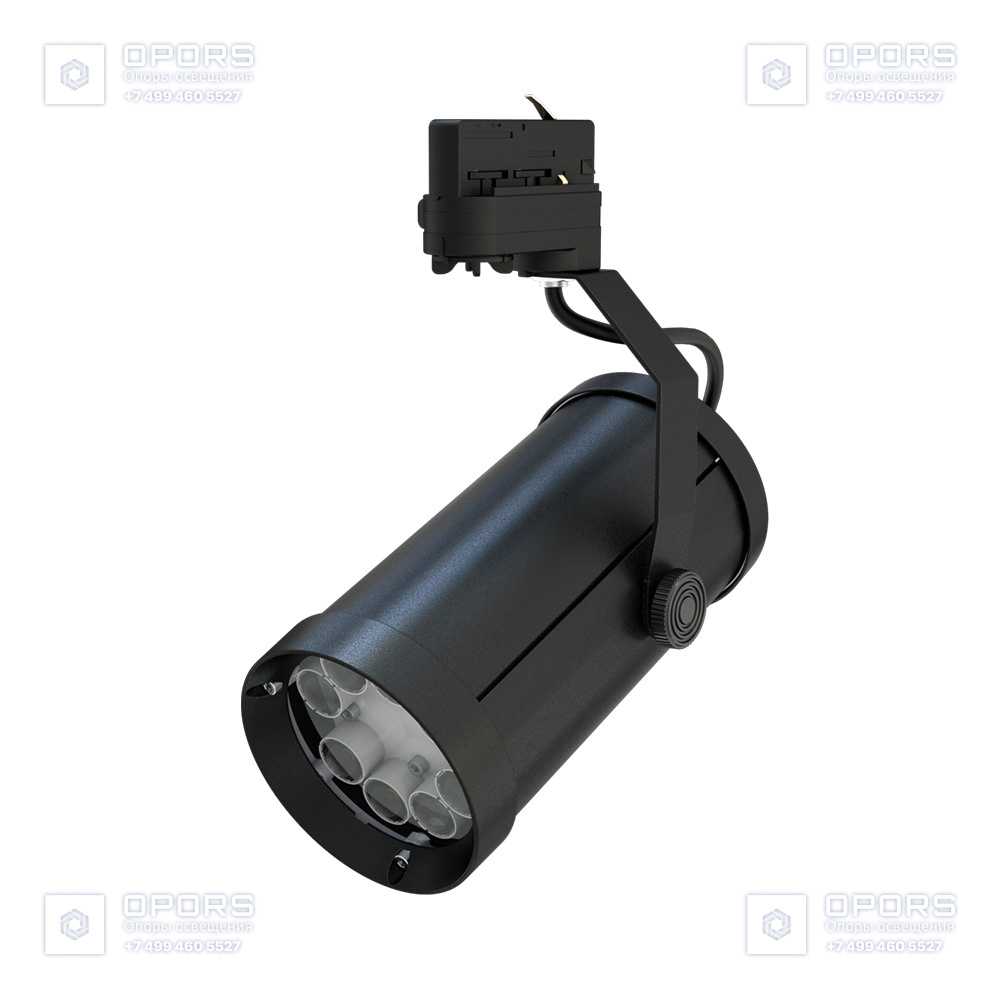 Акцент 24 CRI80 3000К 90° RAL9005 Муар Трековый шинопровод фото 1