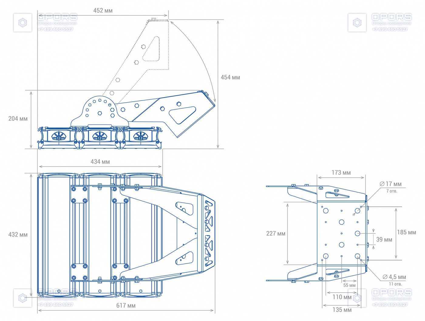 ПРОМЫШЛЕННЫЙ СВЕТИЛЬНИК TL-PROM SM 310 4K FL DIM D чертеж 1