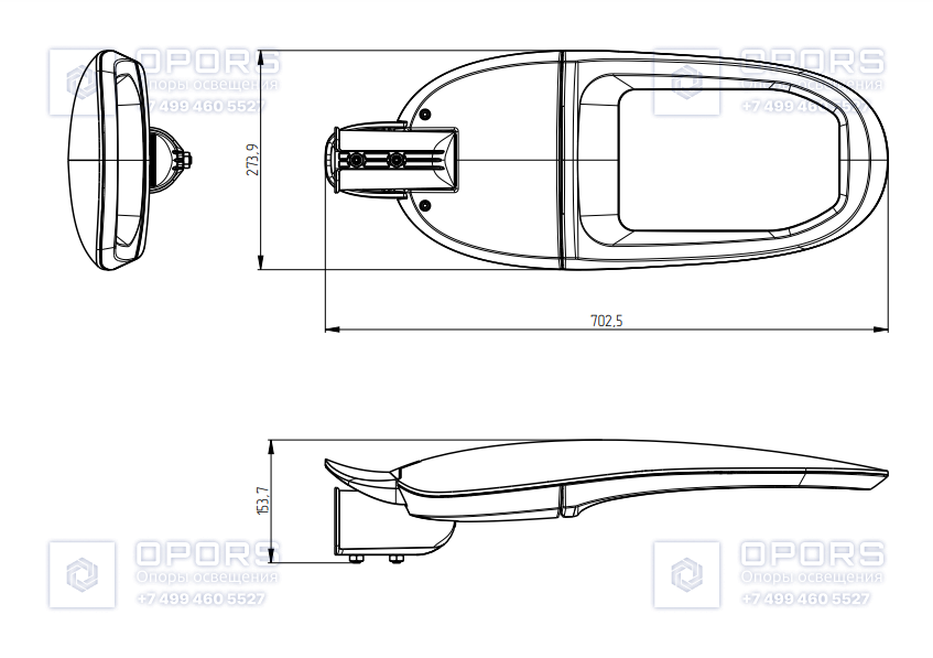 Светодиодный светильник AMG 04A-140-740-WL чертеж 1
