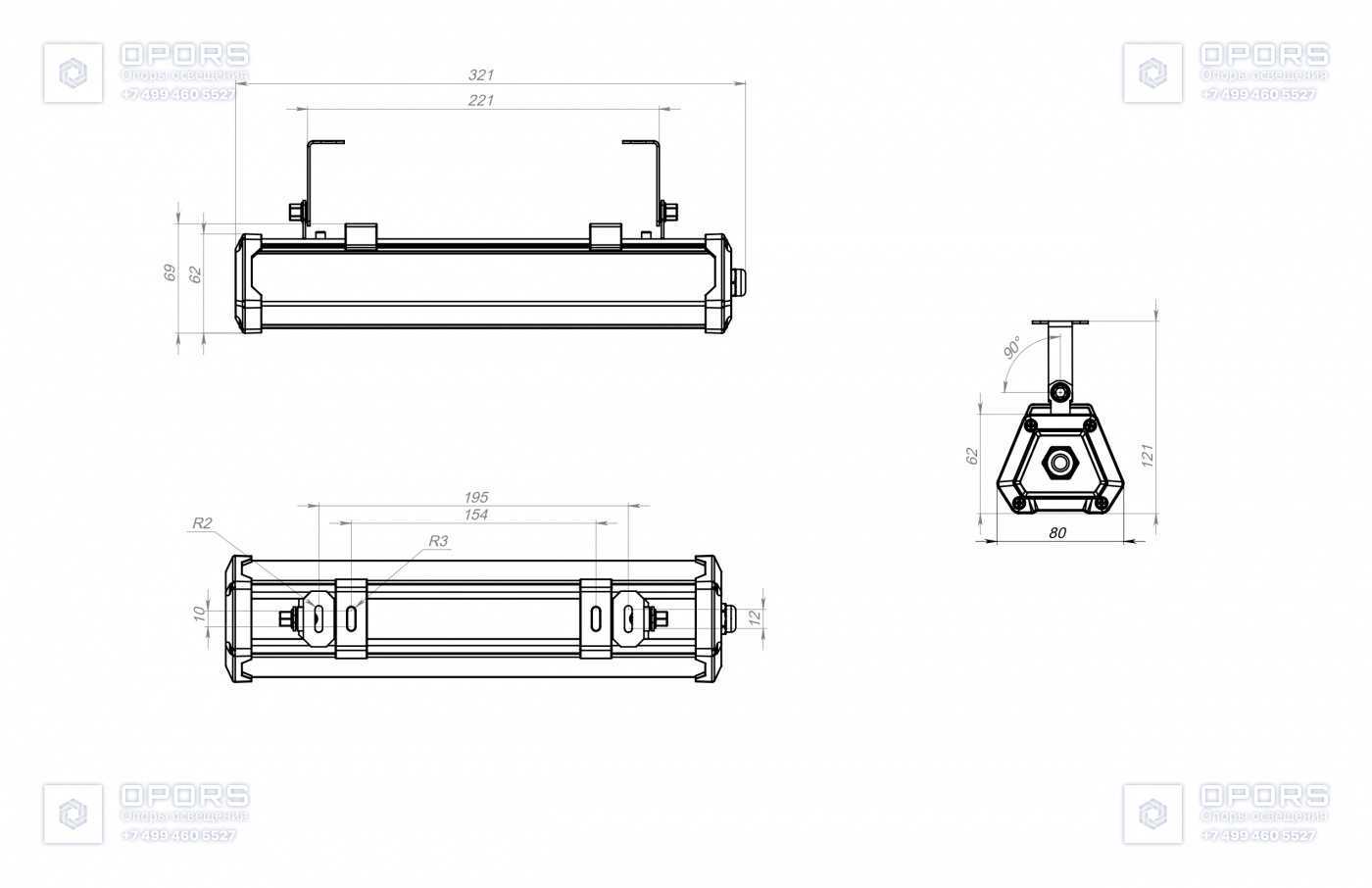 ПРОМЫШЛЕННЫЙ СВЕТИЛЬНИК TL-PROM LINE 17 750 D120 чертеж 1