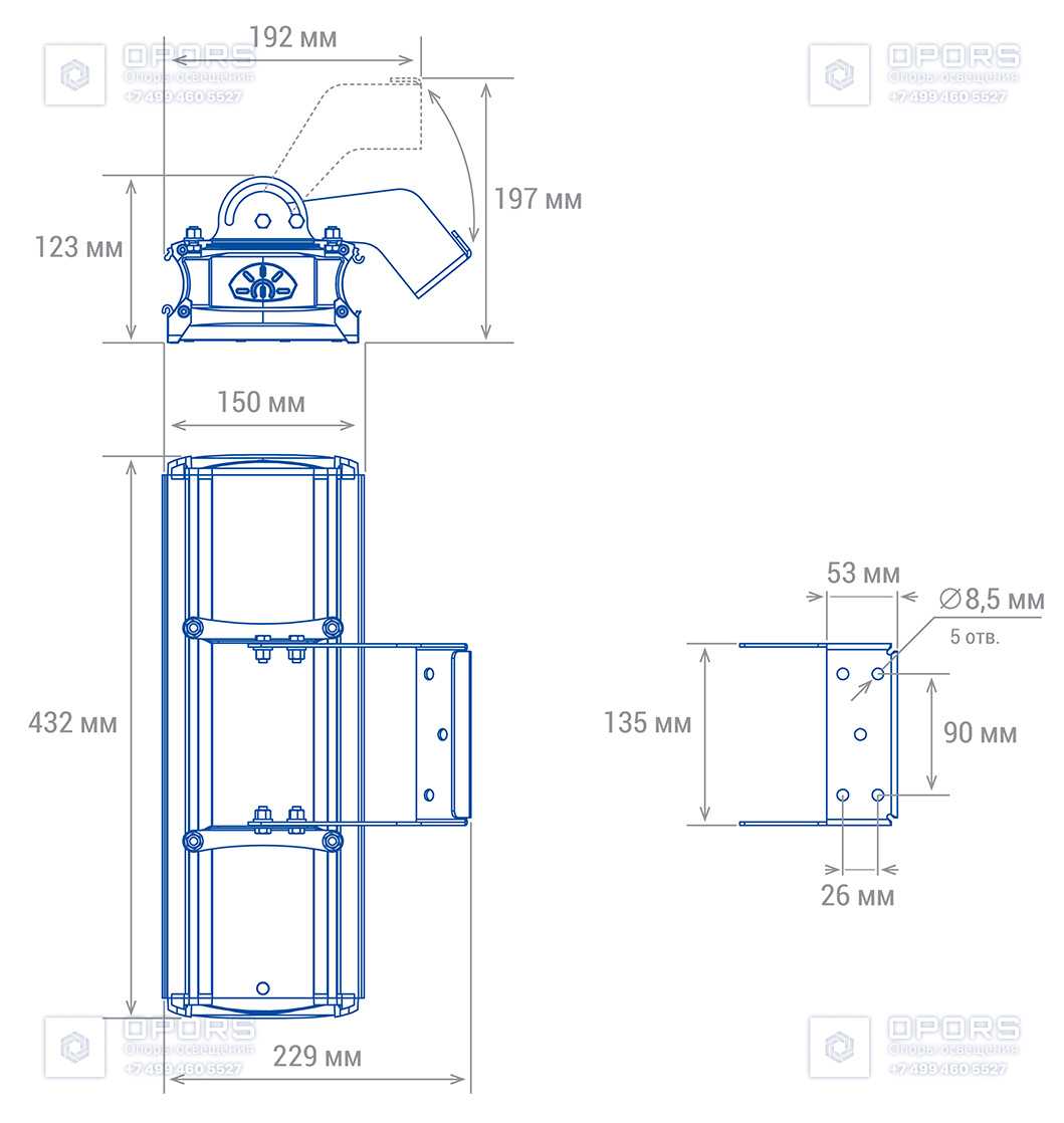 ПРОМЫШЛЕННЫЙ СВЕТИЛЬНИК TL-PROM SM 90 5K FL DIM К30 чертеж 1
