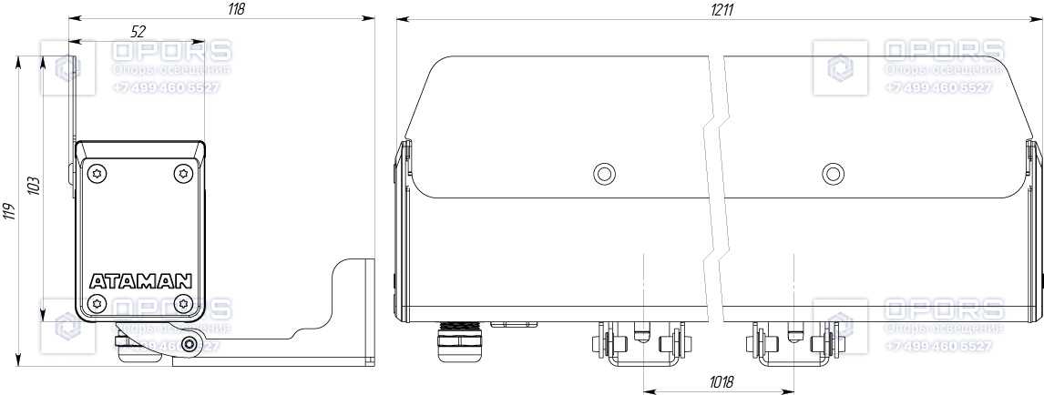 Архитектурный светильник TL-ARCH 24V LV 11 L1200 740 D115х75 LID фото 2