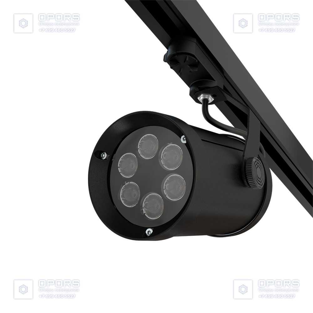 Акцент 12 CRI80 3000К 10° RAL9005 Муар Трековый шинопровод фото 3