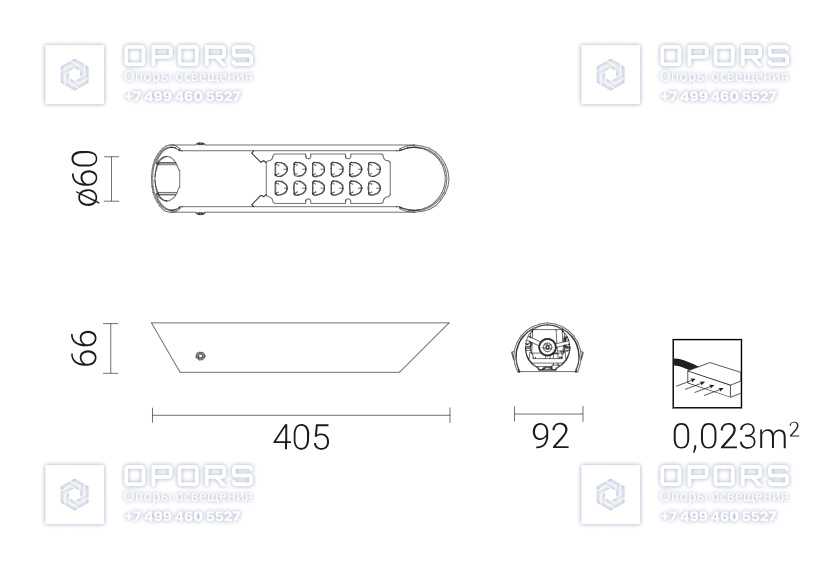 Уличный светильник ISKRA LED 12 PROG 2132127/1 чертеж