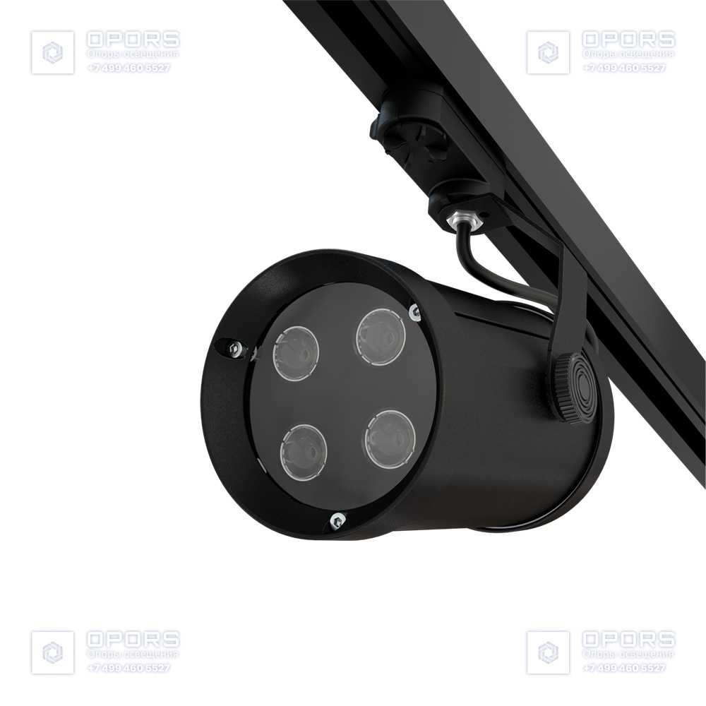 Акцент 8 CRI80 3000К 10° RAL9005 Муар Трековый шинопровод фото 3