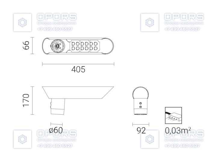 Уличный светильник ISKRA LED ALFA 36 213332/4 чертеж