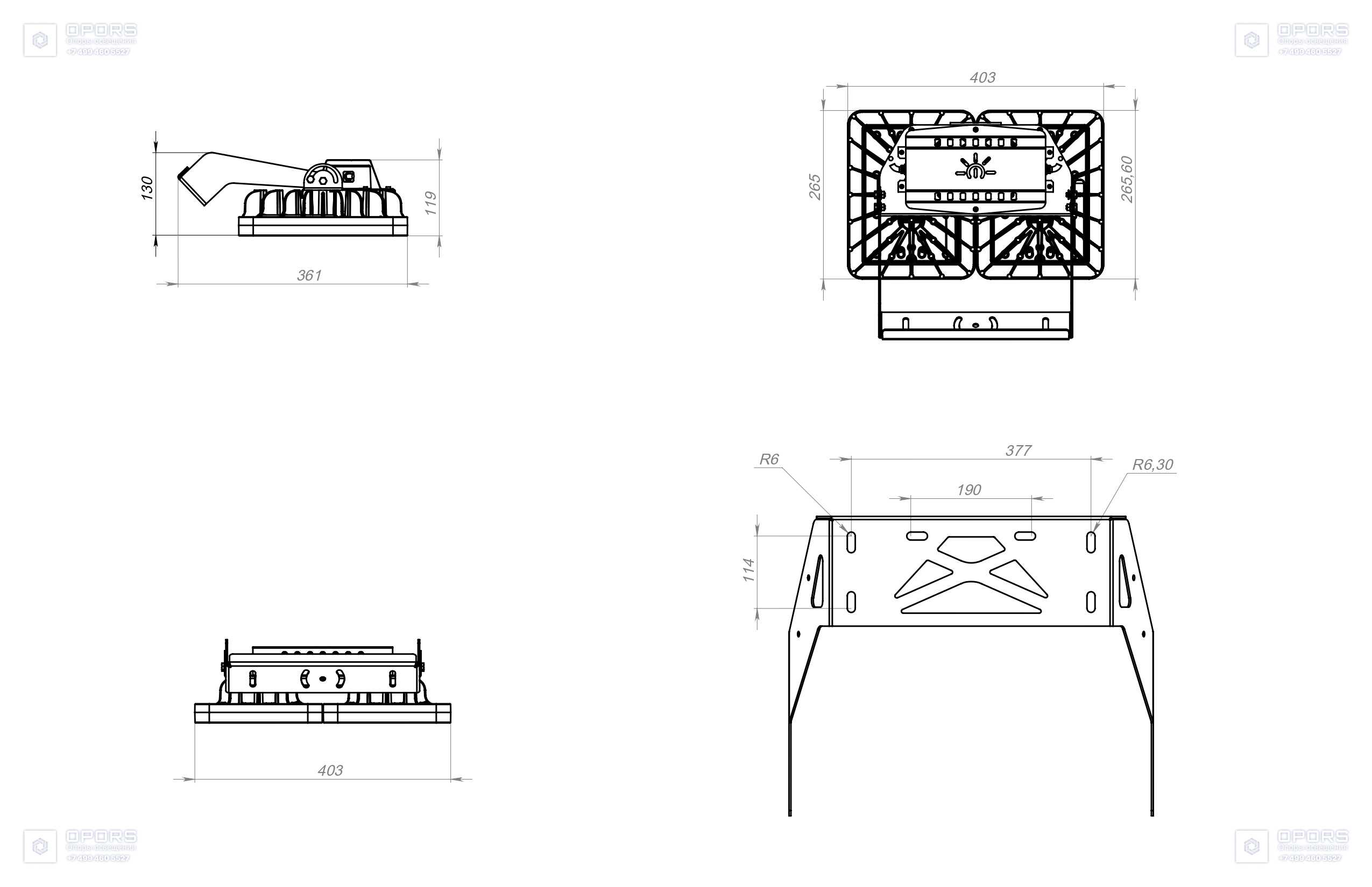 ПРОМЫШЛЕННЫЙ СВЕТИЛЬНИК TL-PROM APS 140 5K FL K20 чертеж 1