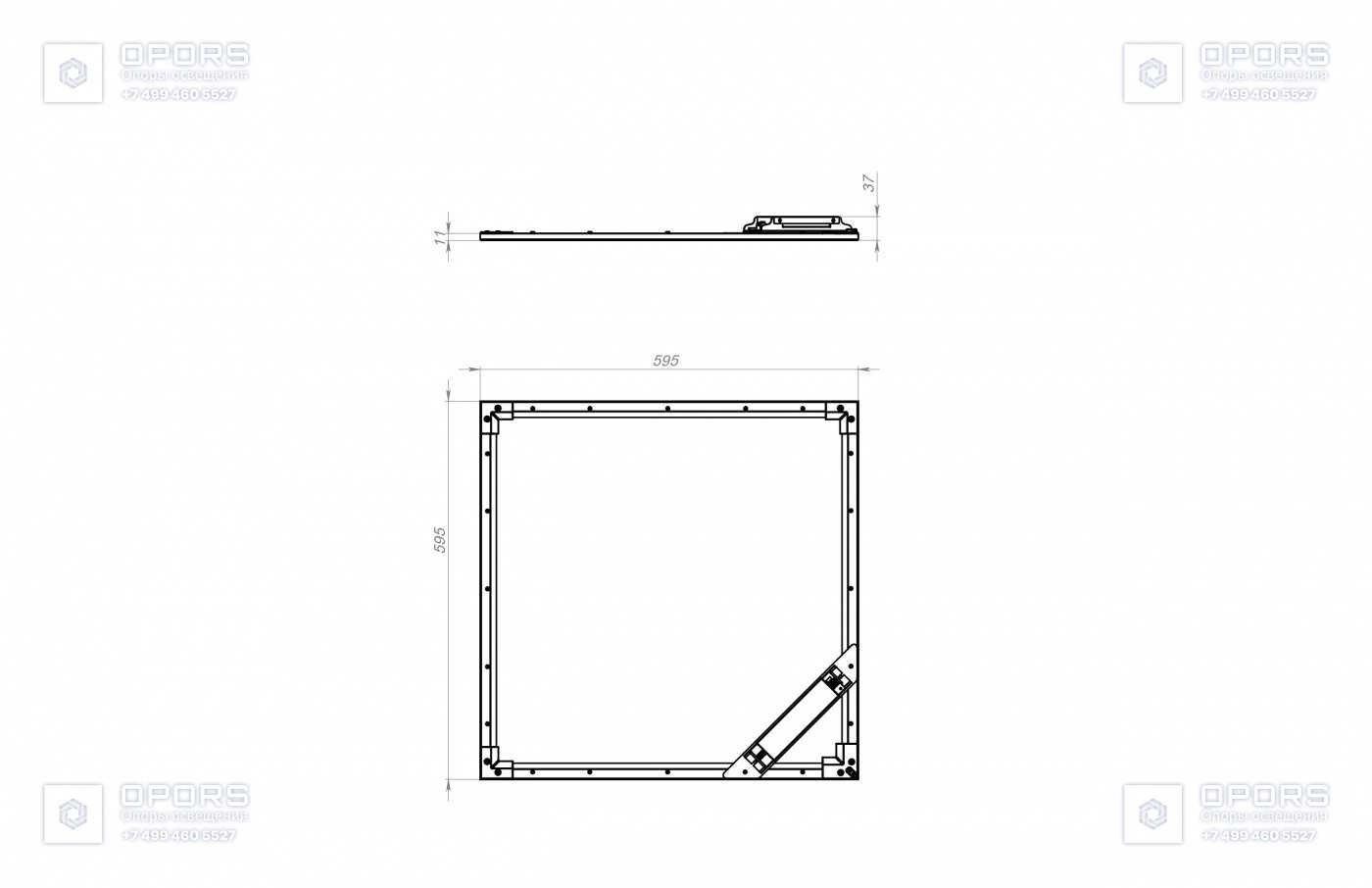 ОФИСНЫЙ СВЕТИЛЬНИК TL-Office Panel 30 OPL 850 чертеж 1