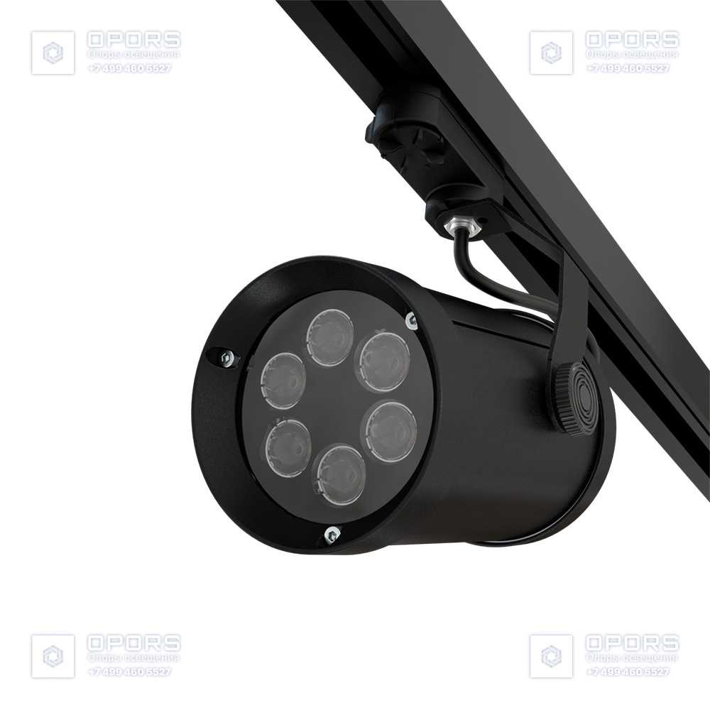 Акцент 6 CRI80 5000К 15° RAL9005 Муар Трековый шинопровод фото 3