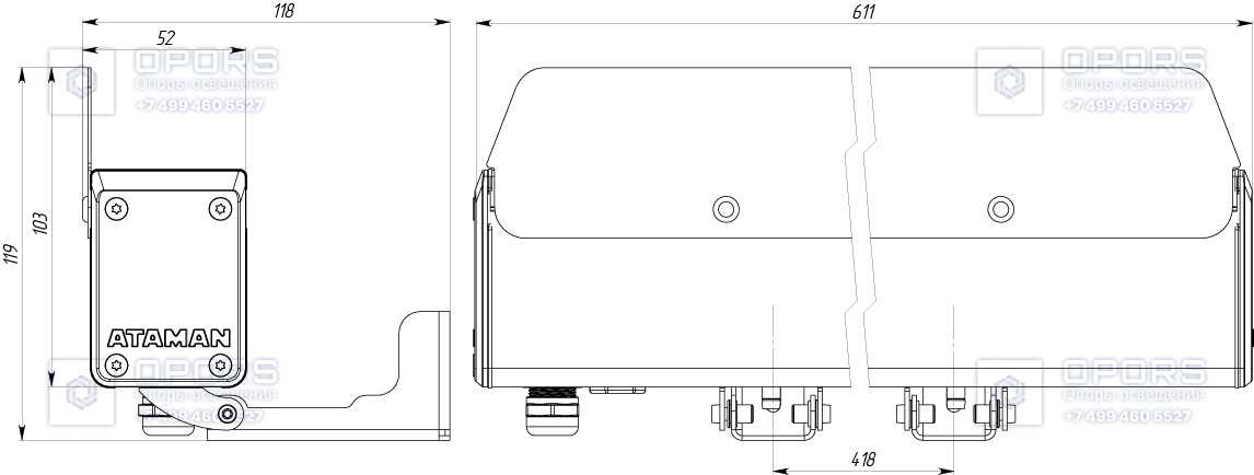 Архитектурный светильник TL-ARCH 24V LV 4 L600 740 D115х75 LID фото 2