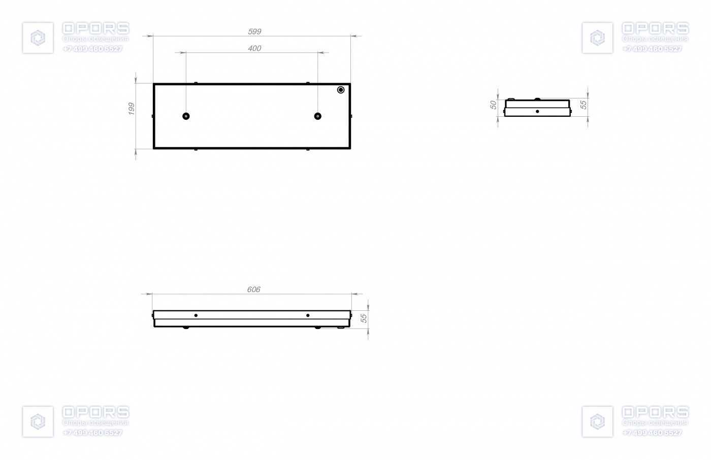 ОФИСНЫЙ СВЕТИЛЬНИК TL-Office 20 L600 OPL 940 IP54 чертеж 1