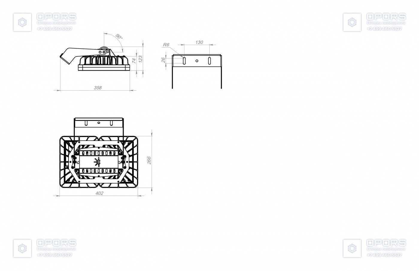 НИЗКОВОЛЬТНЫЙ СВЕТИЛЬНИК TL-PROM APS 24V LV 100 750 D чертеж 1