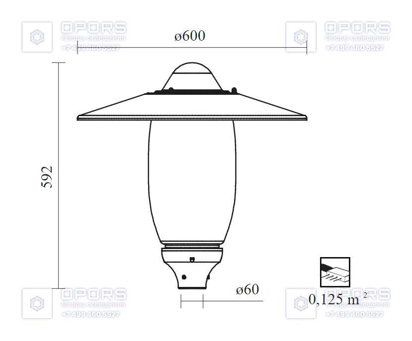 Уличный светильник AURIS LED 213563/3 чертеж