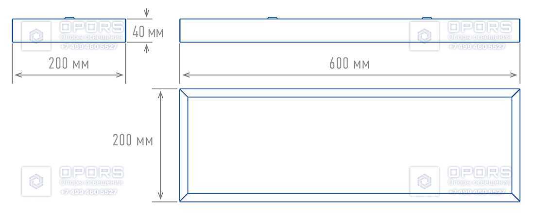 ОФИСНЫЙ СВЕТИЛЬНИК TL-Office 15 L600 PRS 940 чертеж 1