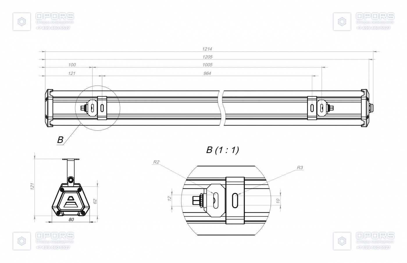 ПРОМЫШЛЕННЫЙ СВЕТИЛЬНИК TL-PROM LINE 65 750 OPL чертеж 1